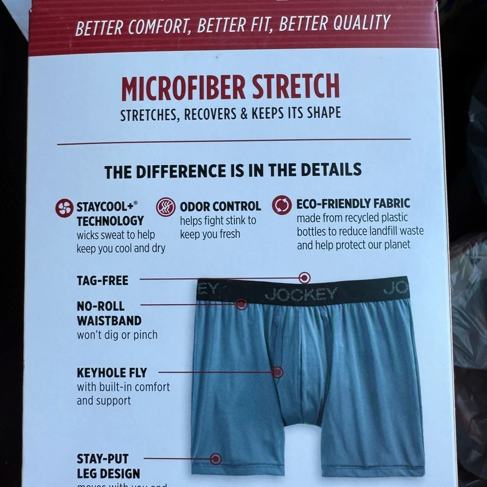 Jockey Essentials 3 pack Black Microfiber Stretch Boxer Brief‎ Sz S NEW!